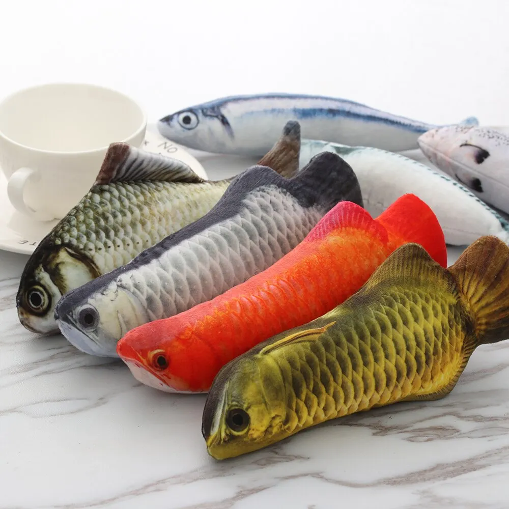 1 piece Artificial Fish Plush Mint Catnip Toys