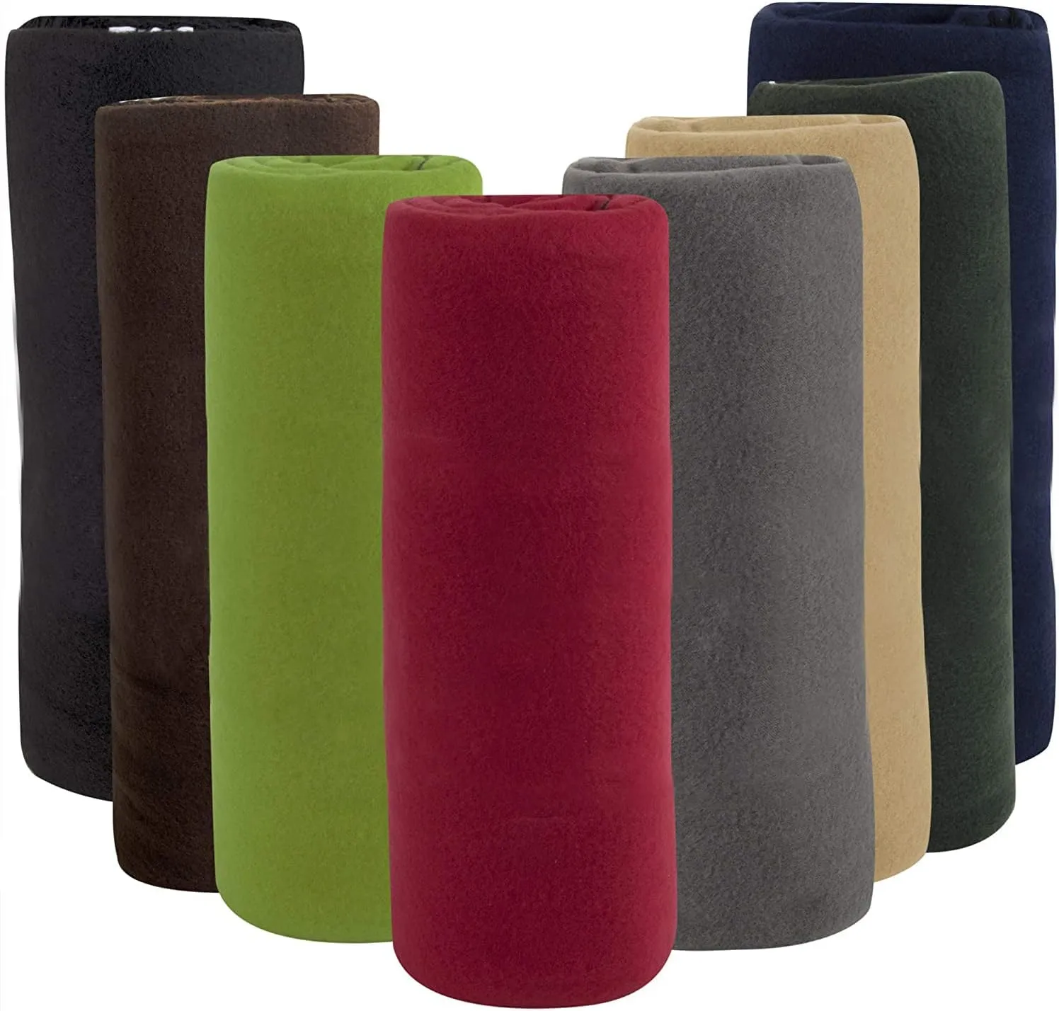 (24 Pack) Bulk Fleece Throw Blankets for Wedding Favors, Homeless Women, Men, Homes, Bed, Sofa, Couch, Office, Pet Blankets, Travel | Soft Warm Lightweight Throw Blankets in Bulk (8 Color)