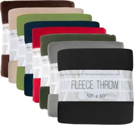 (24 Pack) Bulk Fleece Throw Blankets for Wedding Favors, Homeless Women, Men, Homes, Bed, Sofa, Couch, Office, Pet Blankets, Travel | Soft Warm Lightweight Throw Blankets in Bulk (8 Color)