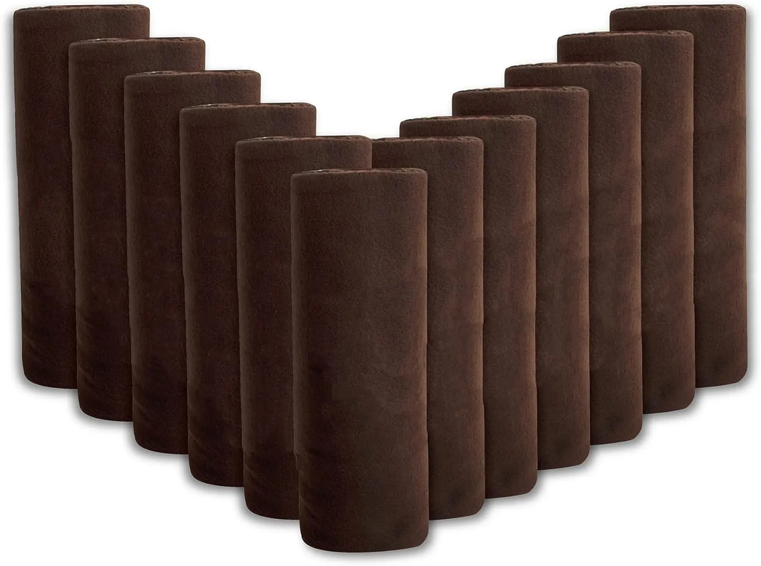 (24 Pack) Bulk Fleece Throw Blankets for Wedding Favors, Homeless Women, Men, Homes, Bed, Sofa, Couch, Office, Pet Blankets, Travel | Soft Warm Lightweight Throw Blankets in Bulk (Brown)
