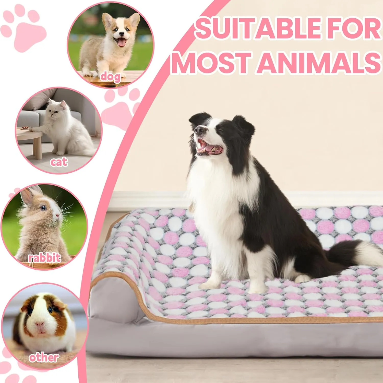 6 Pcs Dog Blanket Super Soft Pet Puppy Blankets Calming Blanket for Small, Medium Dogs Warm Sleep Mat Flannel Blanket for Dogs Puppy Cat (24"16")