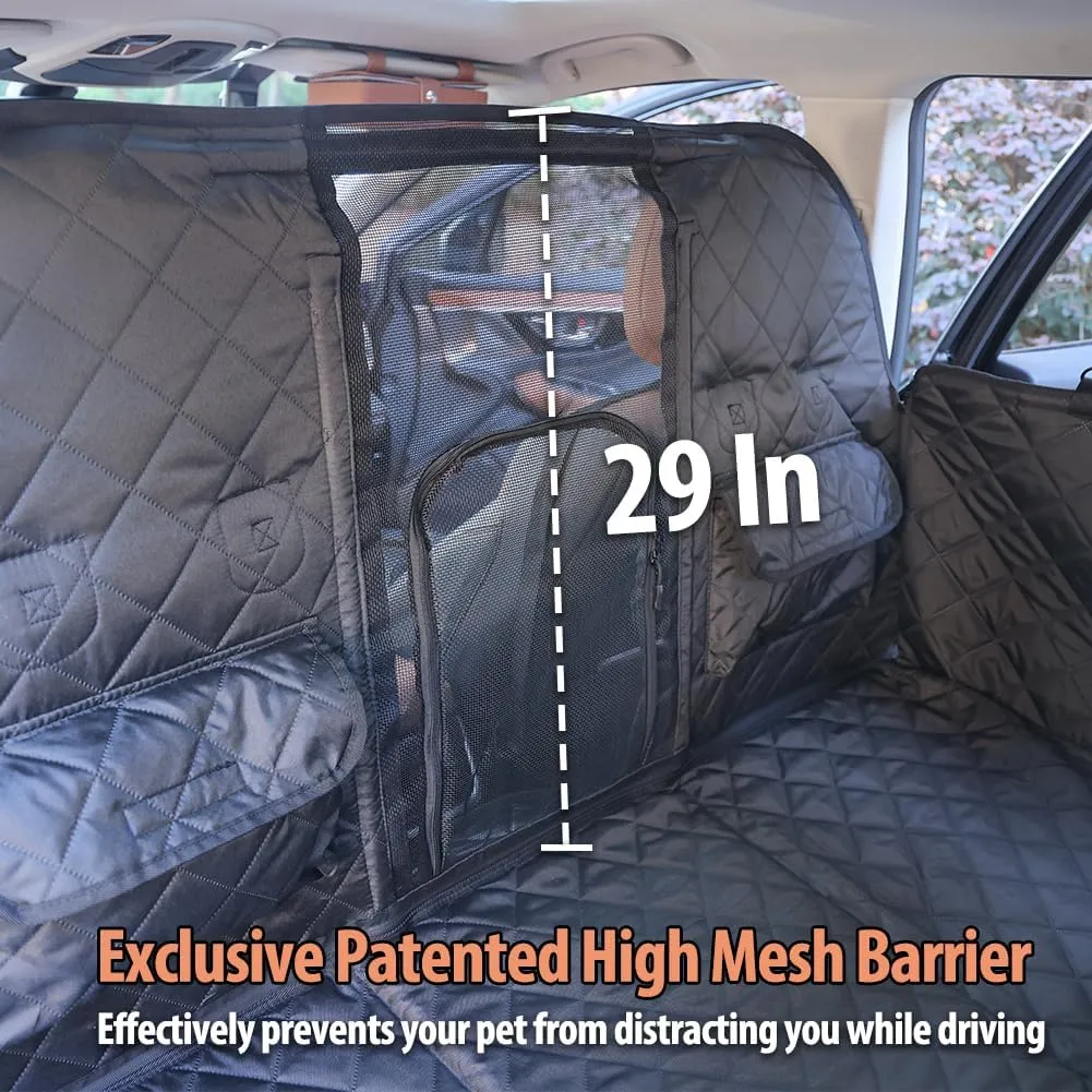 Back Seat Extender for Dogs Hard Bottom Hold 400lbs, 4 in1 Dog Car Seat Cover for Back Seat, Dog Car Hammock Waterproof Backseat Car Bed, Anti Dirt & Hair Pets for Car SUV, Truck