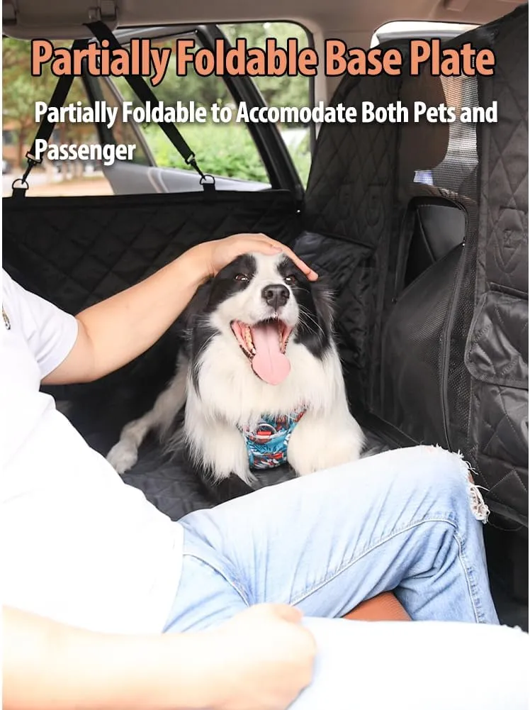 Back Seat Extender for Dogs Hard Bottom Hold 400lbs, 4 in1 Dog Car Seat Cover for Back Seat, Dog Car Hammock Waterproof Backseat Car Bed, Anti Dirt & Hair Pets for Car SUV, Truck