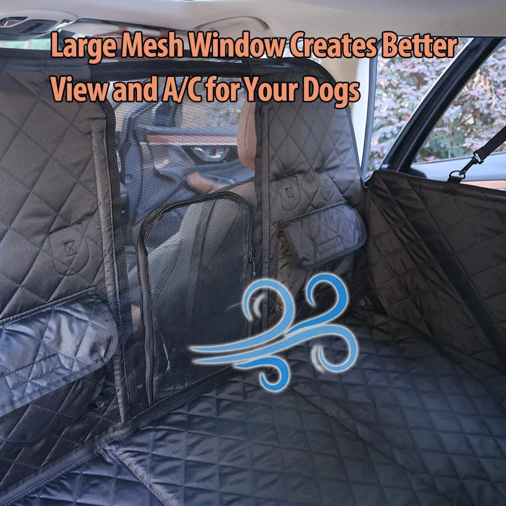Back Seat Extender for Dogs Hard Bottom Hold 400lbs, 4 in1 Dog Car Seat Cover for Back Seat, Dog Car Hammock Waterproof Backseat Car Bed, Anti Dirt & Hair Pets for Car SUV, Truck
