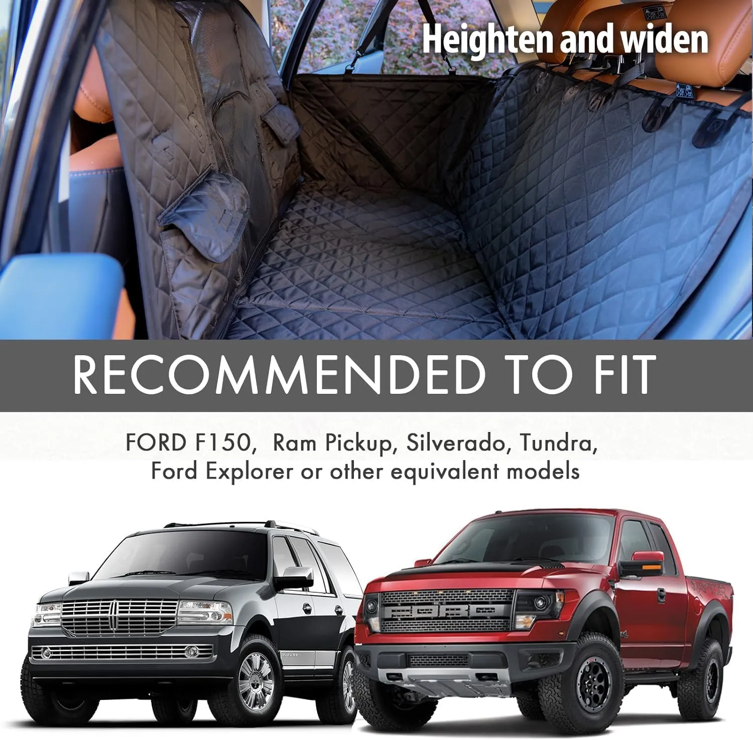 Back Seat Extender for Dogs Hard Bottom Hold 400lbs, 4 in1 Dog Car Seat Cover for Back Seat, Dog Car Hammock Waterproof Backseat Car Bed, Anti Dirt & Hair Pets for Car SUV, Truck