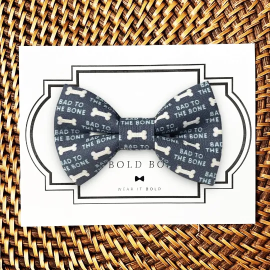 Bad to the Bone Bow Tie for Dog Collar and Cat Collar