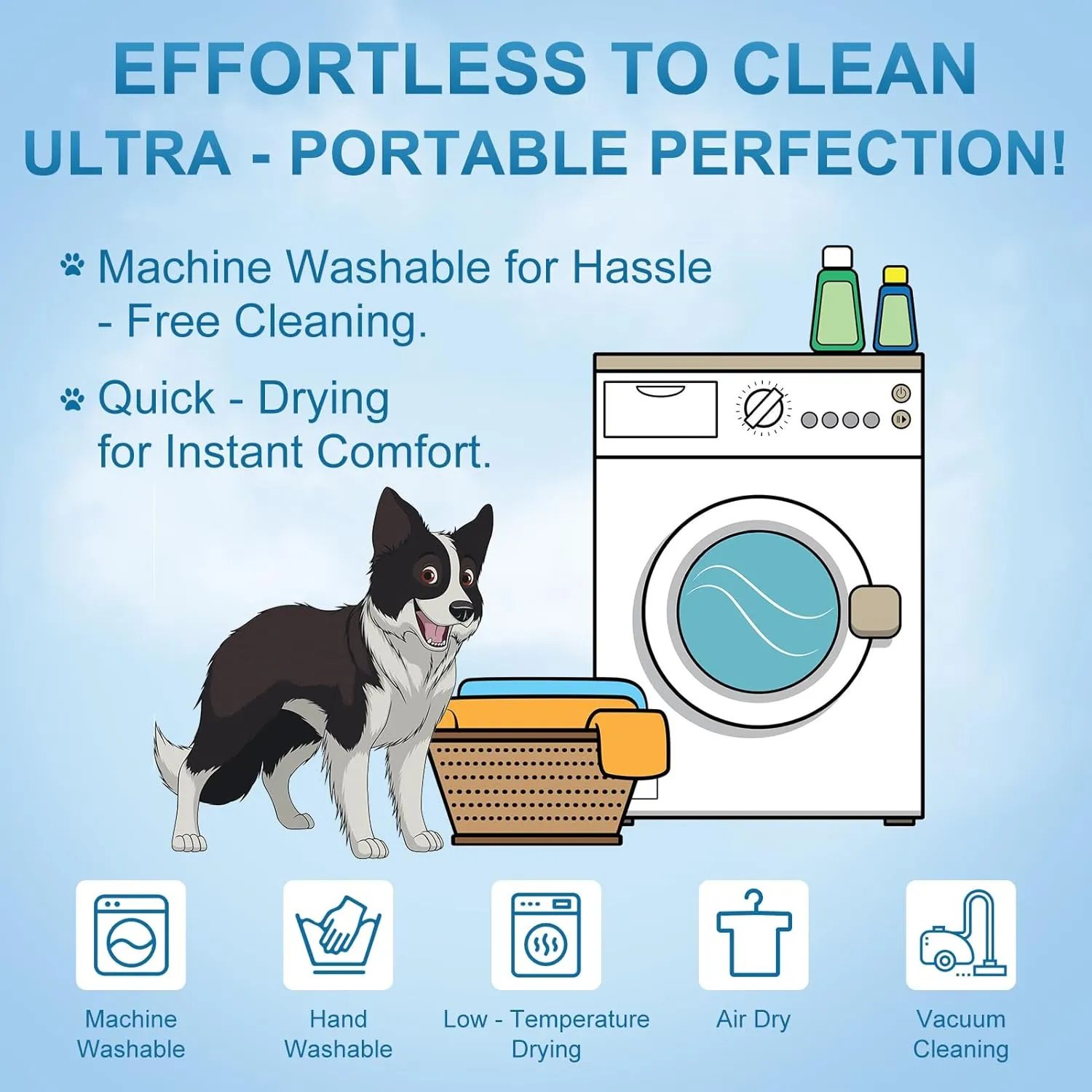 BEAUTYZOO Dog Cooling Mat- Upgraded Thicken Cooling Mat for Large Dogs Reversible(Cool & Warm) Pet Ice Cool Bed Washable & Portable, Summer Crate Pad for Big Dog Puppy Up to 80 lbs, Paw Blue 48X28IN