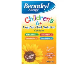Benadryl Allergy Childrens 6  1mg/1ml Oral Solution - 70 ml (A)