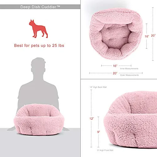 Best Friends by Sheri OrthoComfort Deep Dish Cuddler (20x20x12") - Self-Warming Cat and Dog Bed, Pink