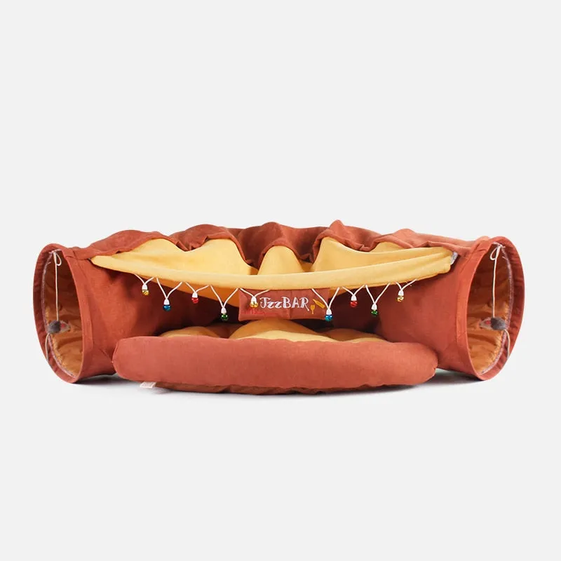 Best Funny Cat Bed Tent 2 Holes Tunnel  Interactive Play Toys Removable Cover