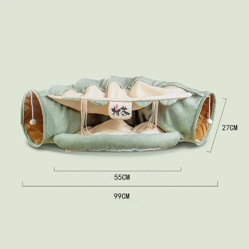 Best Funny Cat Bed Tent 2 Holes Tunnel  Interactive Play Toys Removable Cover