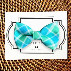 Blue & Green Easter Dog Bow Tie