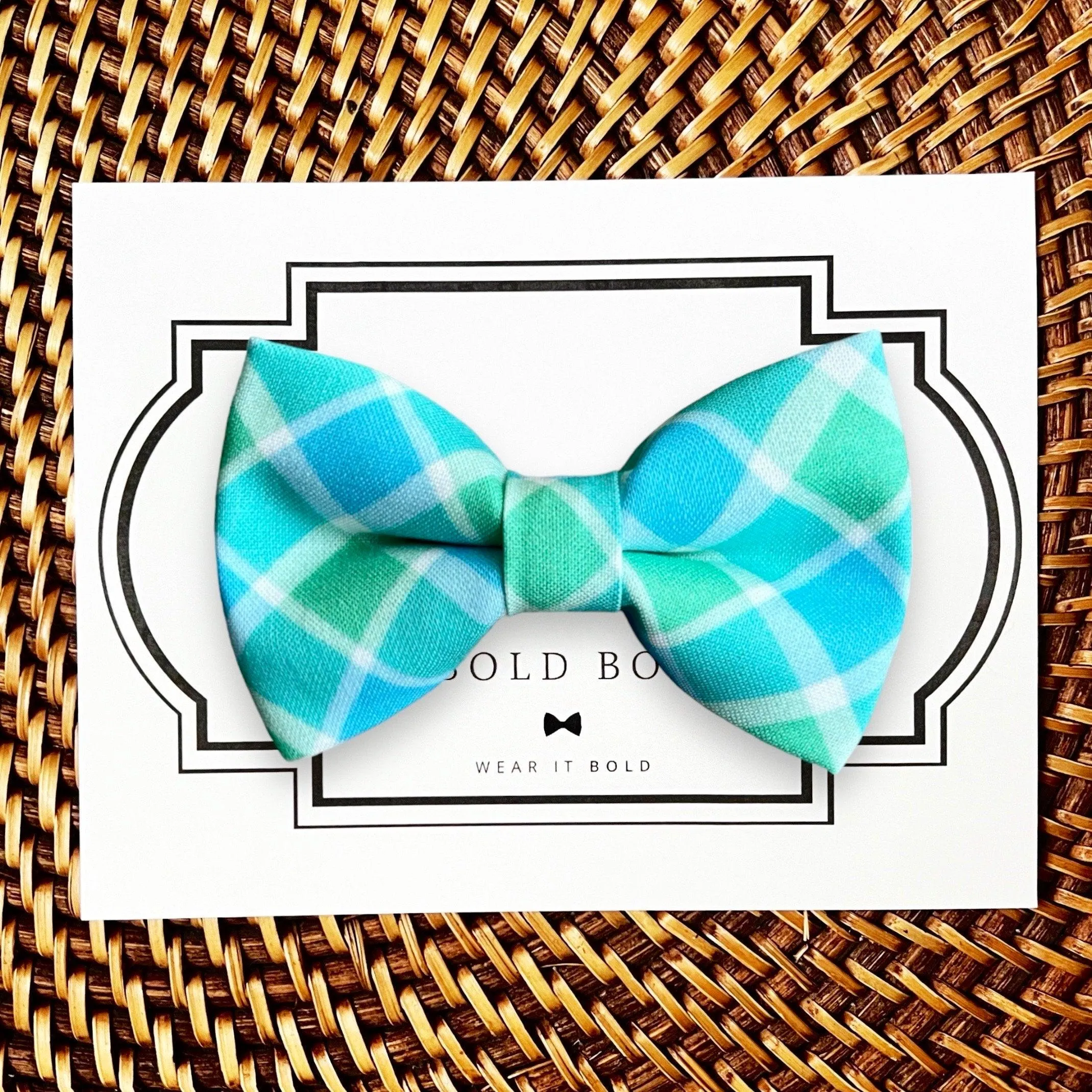Blue & Green Easter Dog Bow Tie