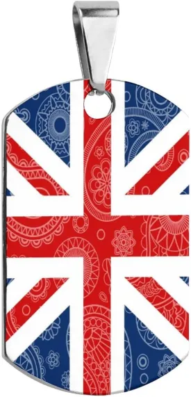British Paisley Flag Pet ID Tags Personalized Stainless Steel Dog and Cat Tags Cute Collar Tag Dog Tags