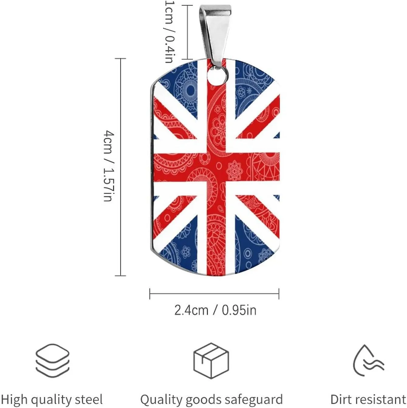 British Paisley Flag Pet ID Tags Personalized Stainless Steel Dog and Cat Tags Cute Collar Tag Dog Tags