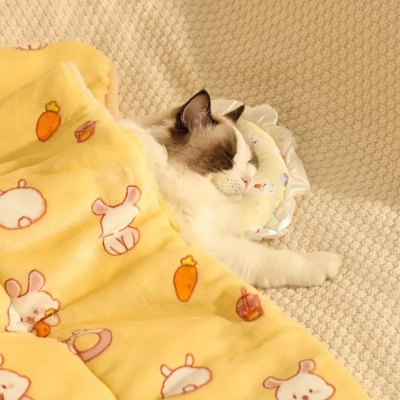 Cartoon Rabbit Print Pet Pad