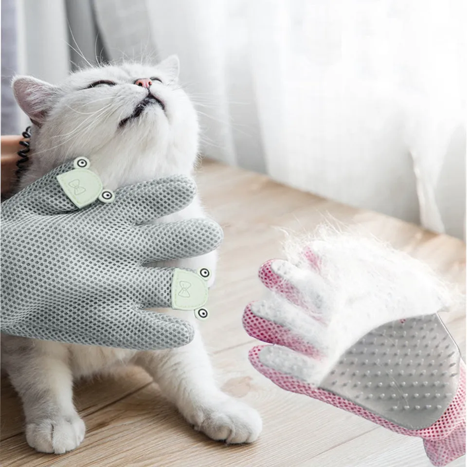 Cat Grooming Glove for Pet Hair Removal and Massage