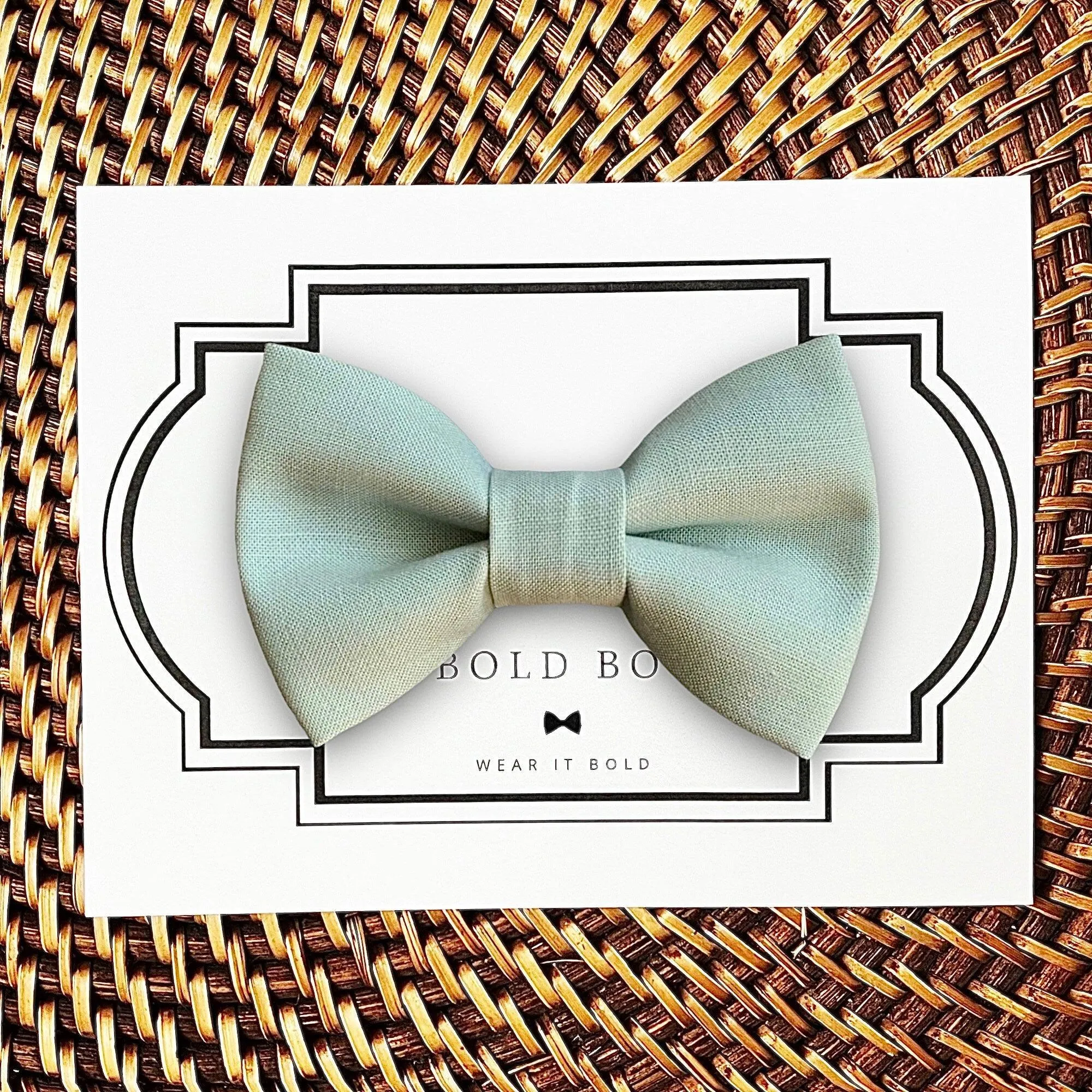 Cotton Sage Bow Tie for Dog Collar or Cat Collar
