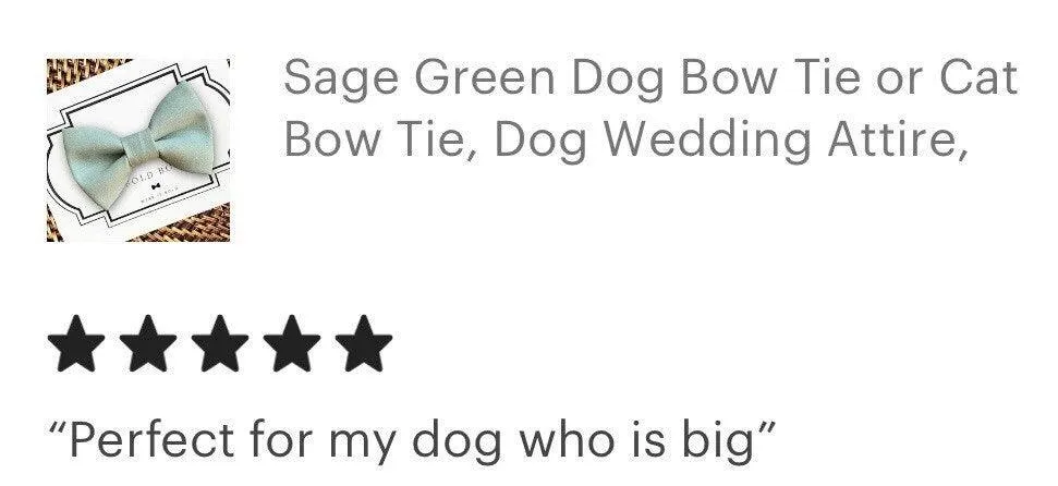 Cotton Sage Bow Tie for Dog Collar or Cat Collar
