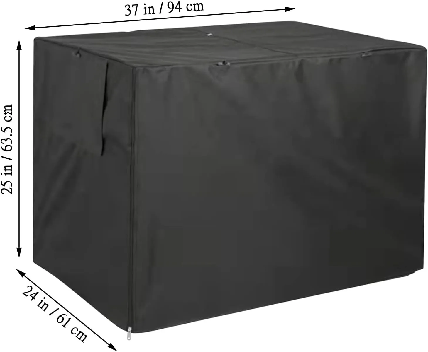 Dog Crate Cover, Dog Kennel Cover for Medium and Large Dog, Heavy Duty Oxford Fabric, Pet Kennel Cover Waterproof Anti-UV, Dog Cage Cover with Pockets, Mesh Window (37x24.02x25in(Large), Black)