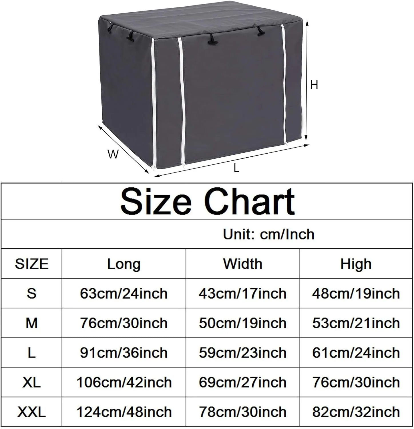 Dog Crate Cover for Wire Crates Kennel 2 Doors Heavy Duty Waterproof Windproof Soundproof Pet Cage Cover Home Decoration - Cover only - Dark Grey - Fits 24 Inch Crates