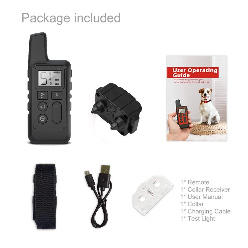 Dog Training Collar Anti-Barking 500M Remote Control Electric Shock Vibration Warning Pet Supplies Electronic Training Aids