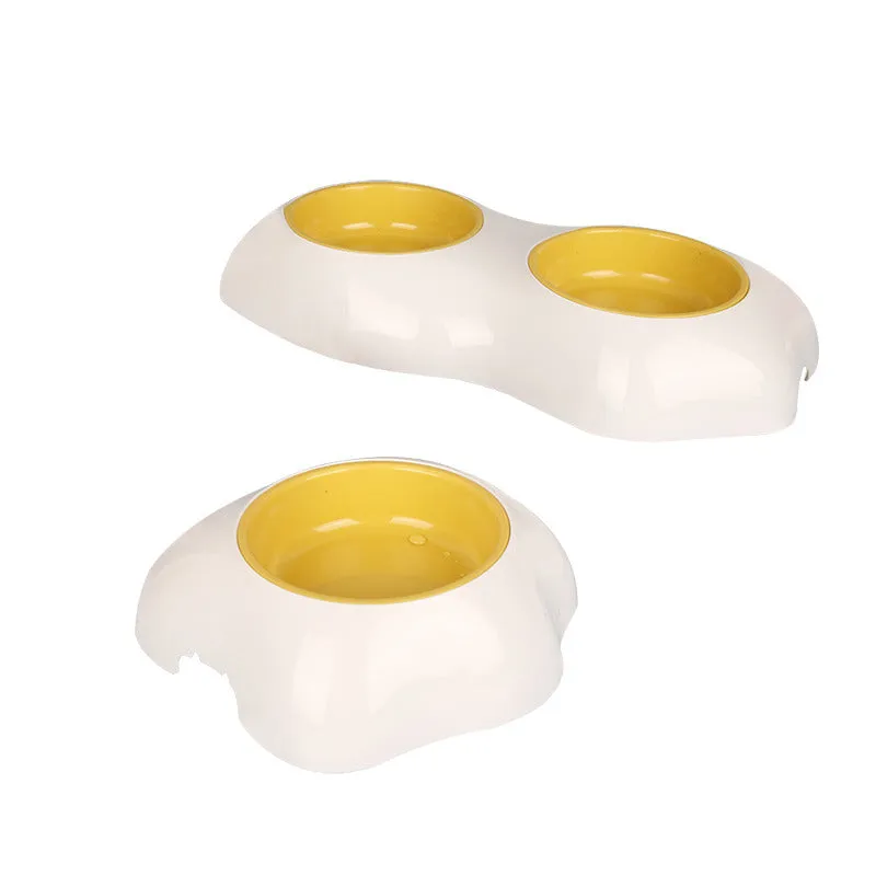 Egg-Shaped Pet Bowl Drinking Water Single Double Bowl
