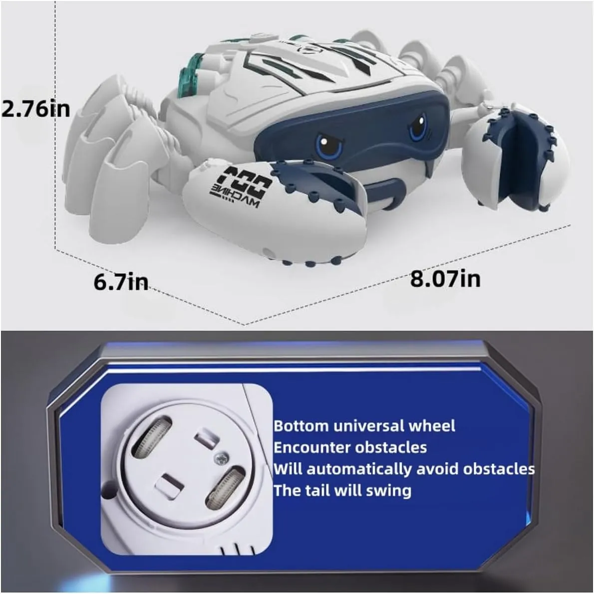 Escaping Crab Dog Toy with Obstacle Avoidance Sensor ,Christmas Easter