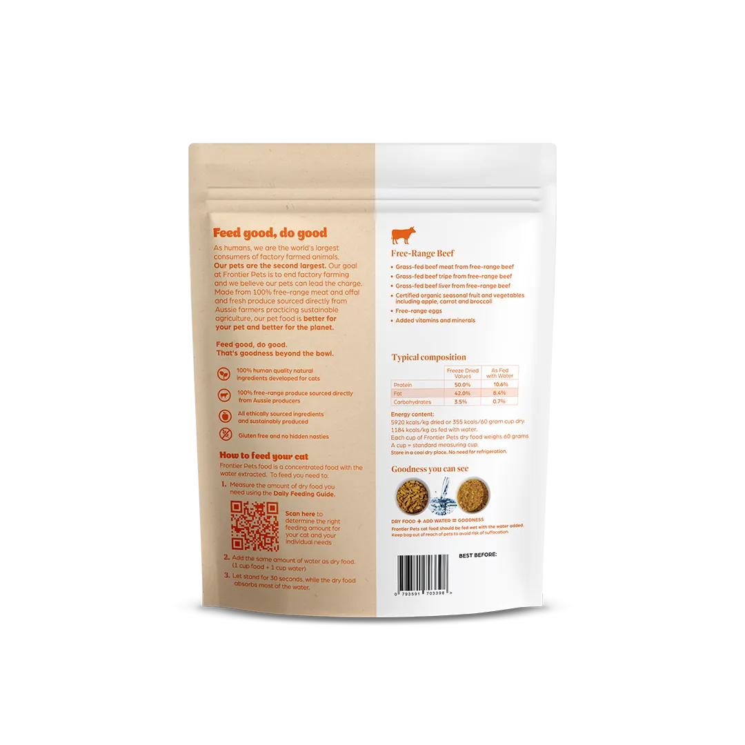 Free-Range Beef | Raw Freeze-Dried Cat Food - Adult