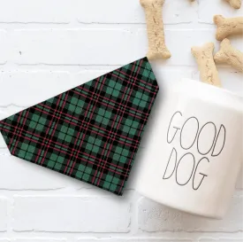 Green Christmas Plaid Dog Bandana