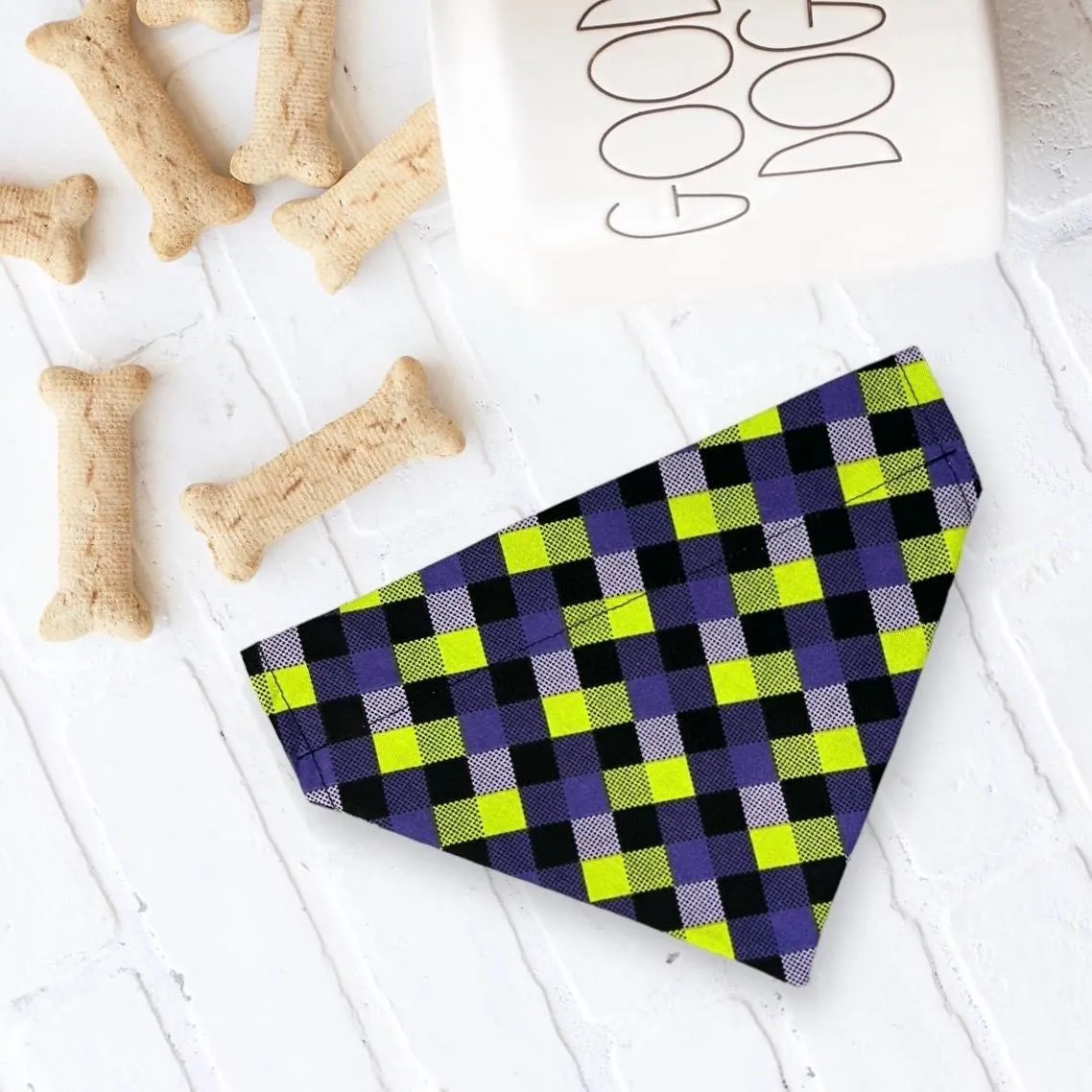 Halloween Dog Bandana or Cat Bandana- Purple/Green/Black