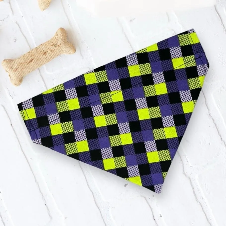 Halloween Dog Bandana or Cat Bandana- Purple/Green/Black
