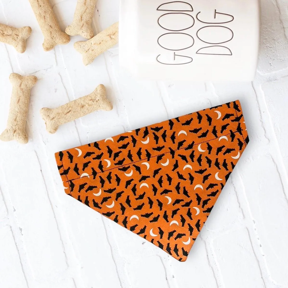Halloween Orange Bats Dog Bandana or Cat Bandana