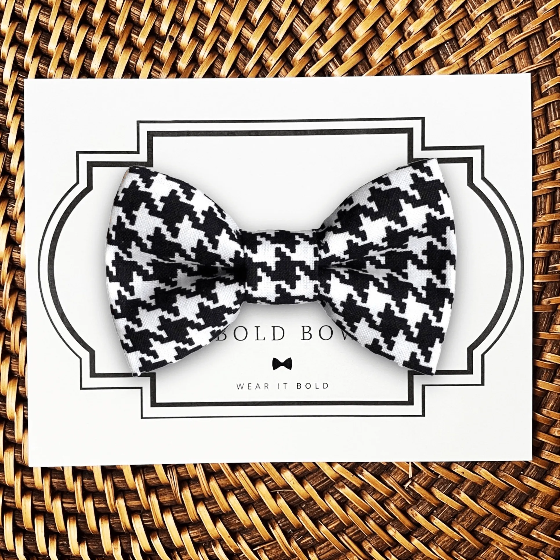 Houndstooth Bow Tie for Dog Collar and Cat Collar
