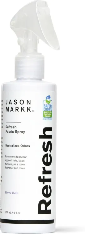 Jason Markk Refresh Spray, Shoe Deodorizer, Odor Eliminator, Sneaker Care, Ideal for Footwear, Hats, Apparel, Bags, Furniture, Room Freshener, Sierra Rain Scent, 6oz