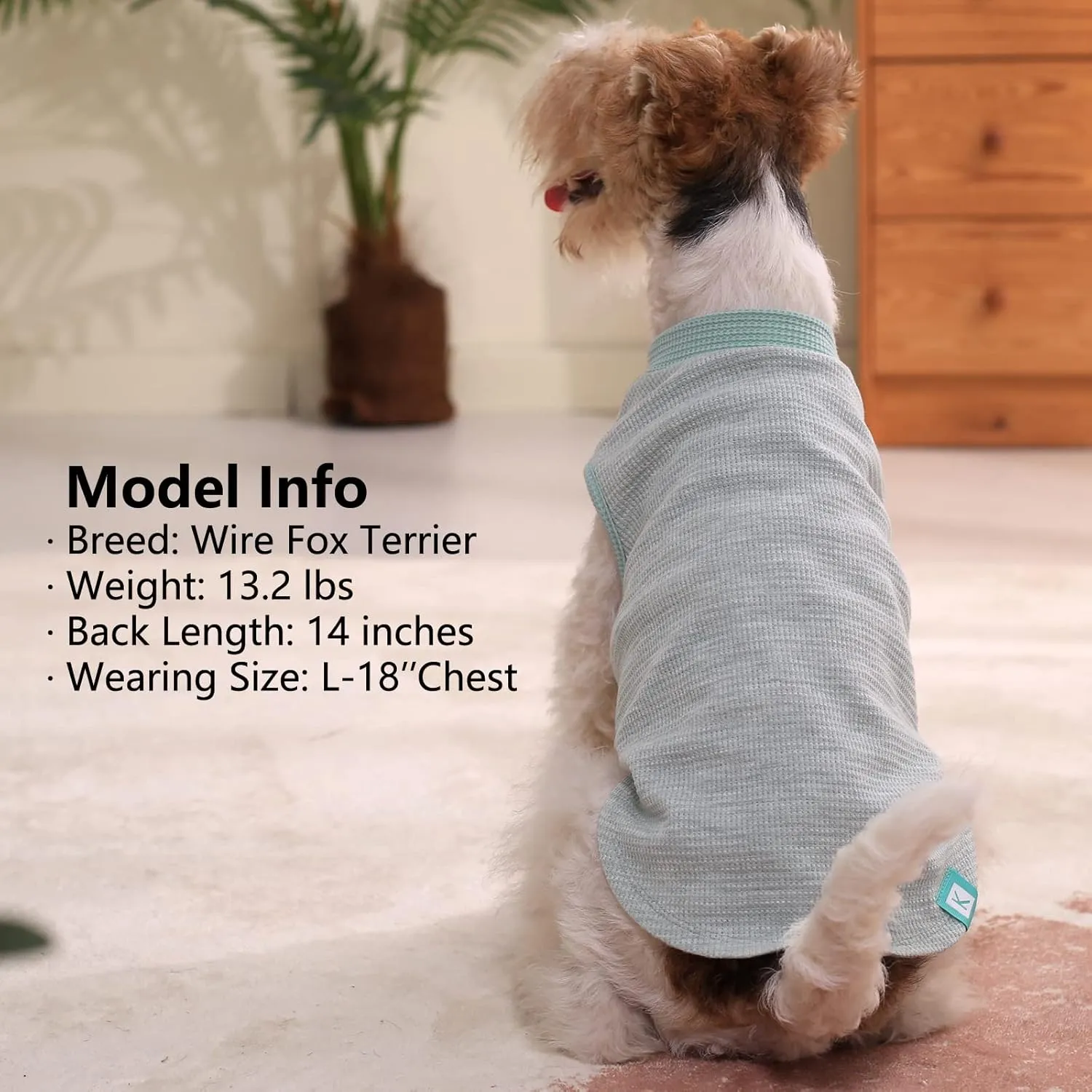 KYEESE 2Pack Dog Shirts Waffle for Small Dogs Stretchy Pet T-Shirts Lightweight Dog Tank Top Sleeveless Dogs Vest Breathable, X-Large, Green Grey