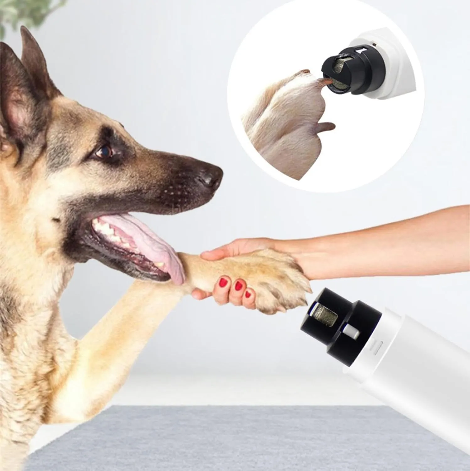 Large Dog Nail Clippers - Quiet Nail Grinder with LED Light, Speed Sensor, Diamond Tip, and Dust Collector, Dual-Speed Rechargeable - Small Dog Nail Grinder (Pink)