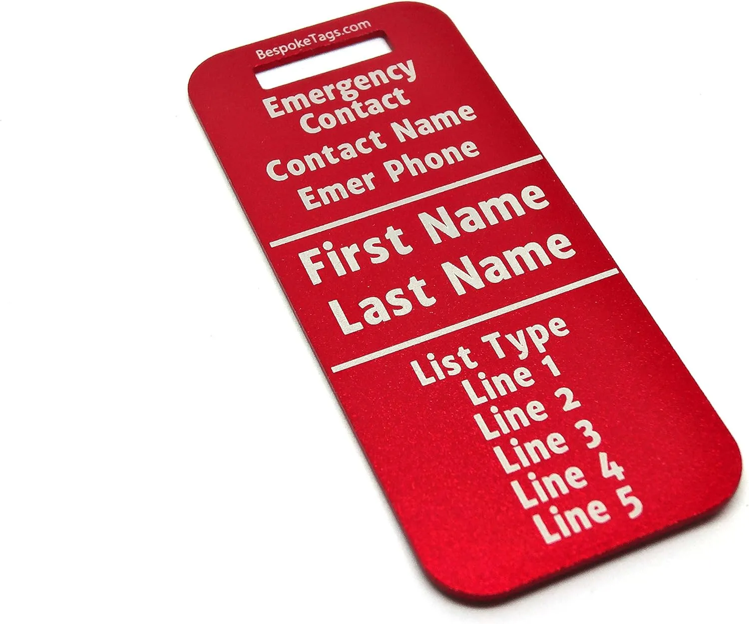 Medical Alert Tag"Peanut Allergy" - Customized Engraved Info (Grey)