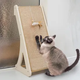 Meeyoview Cat Scratcher, L Shape Cat Scratching Pad, Sisal Cat Scratch Board for Indoor Cats, Wall Furniture Protector with Catnip (Triangular Scratcher)