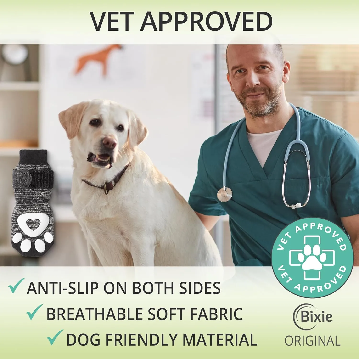 Non-Slip Dog Socks for Hardwood Floors - 6-Pack | Anti-Slip Toes to Prevent Licking Paws, Add Grip, and Provide Paw Protection | for All Ages and Senior Dogs - Small