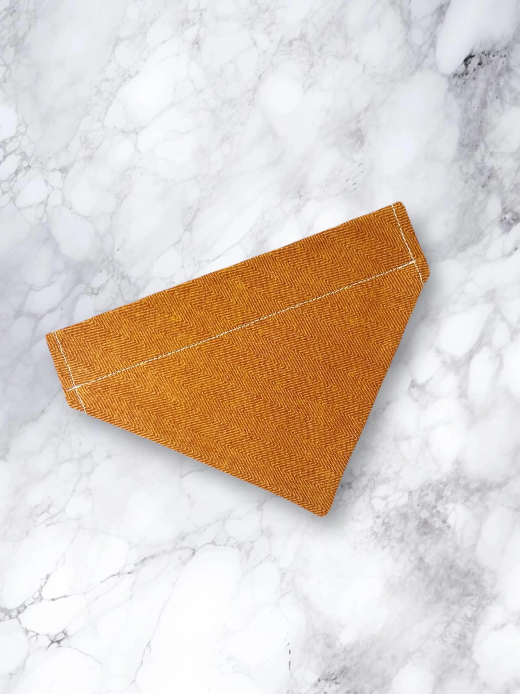Orange Herringbone Dog Bandana- Orange Plaid (for Cat Bandana too!)