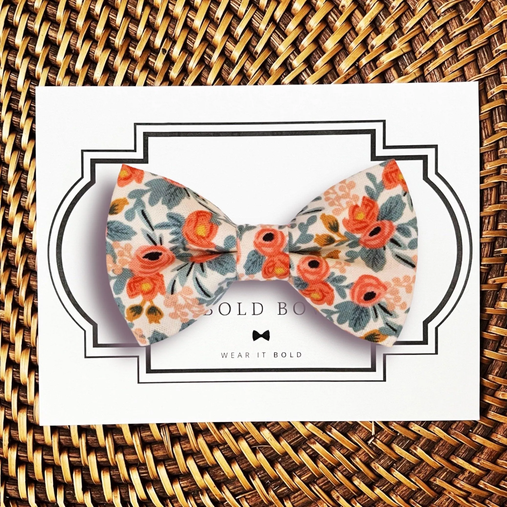 Peach Rifle Paper Co Bow Tie for Dog Collar or Cat Collar