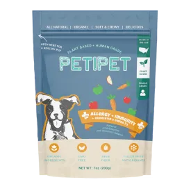 Petipet Allergy   Immunity with Quercetin & Omega 3 Apple & Carrot Flavored Soft Chew Allergy Supplement for Dogs, 7-oz bag