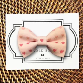Pink Hearts Bow for Dog Collar and Cat Collar