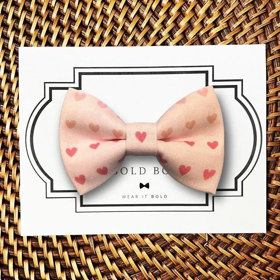 Pink Hearts Bow for Dog Collar and Cat Collar
