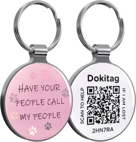 QR Code Pet ID Tag, Dog ID Tag, Pet Online Profile - Scan QR Receive Instant Pet Location Alert Email, Lightweight Zinc Alloy Dog Tag (Text A, Regular)