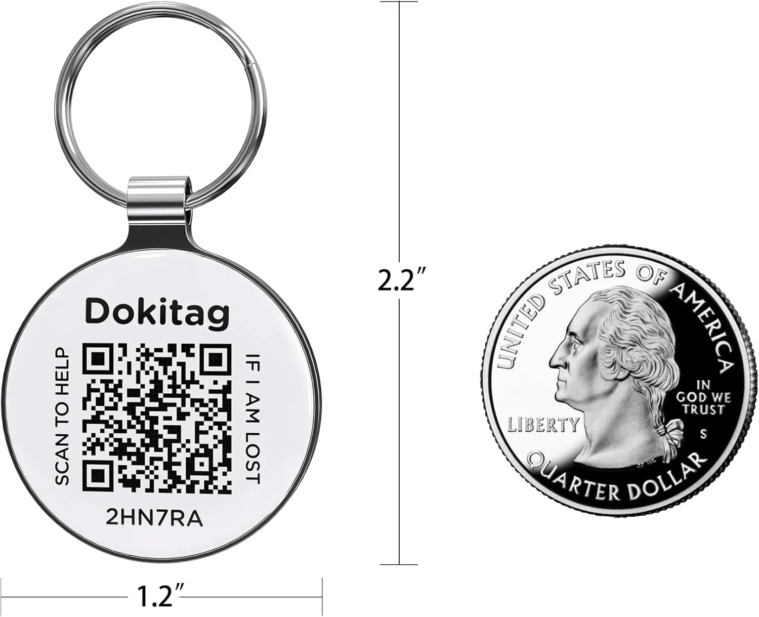 QR Code Pet ID Tag, Dog ID Tag, Pet Online Profile - Scan QR Receive Instant Pet Location Alert Email, Lightweight Zinc Alloy Dog Tag (Text A, Regular)