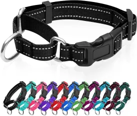 Reflective Martingale Dog Collars. Dog Collar with Quick Release Buckle. Adjustable Soft Padded Breathable Nylon Pet Collar Suitable for Puppies for Small Medium Large Dogs.