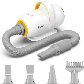 ROPO Dog Dryer Dog Hair Dryer high Velocity Blow Dryer for Dogs,high Power Intelligent Digital Screen Display Adjustable Speed and Temperature (White, SE01)