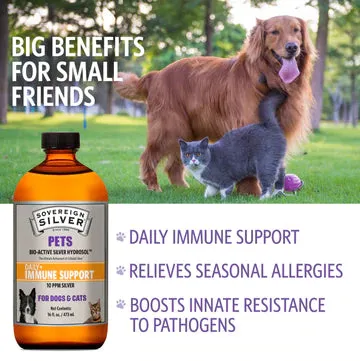 SOVEREIGN SILVER PET 16oz REFILL  WITH  BIO-ACTIVE SILVER HYDROSOL COLLOIDAL SILVER FOR IMMUNE SUPPORT